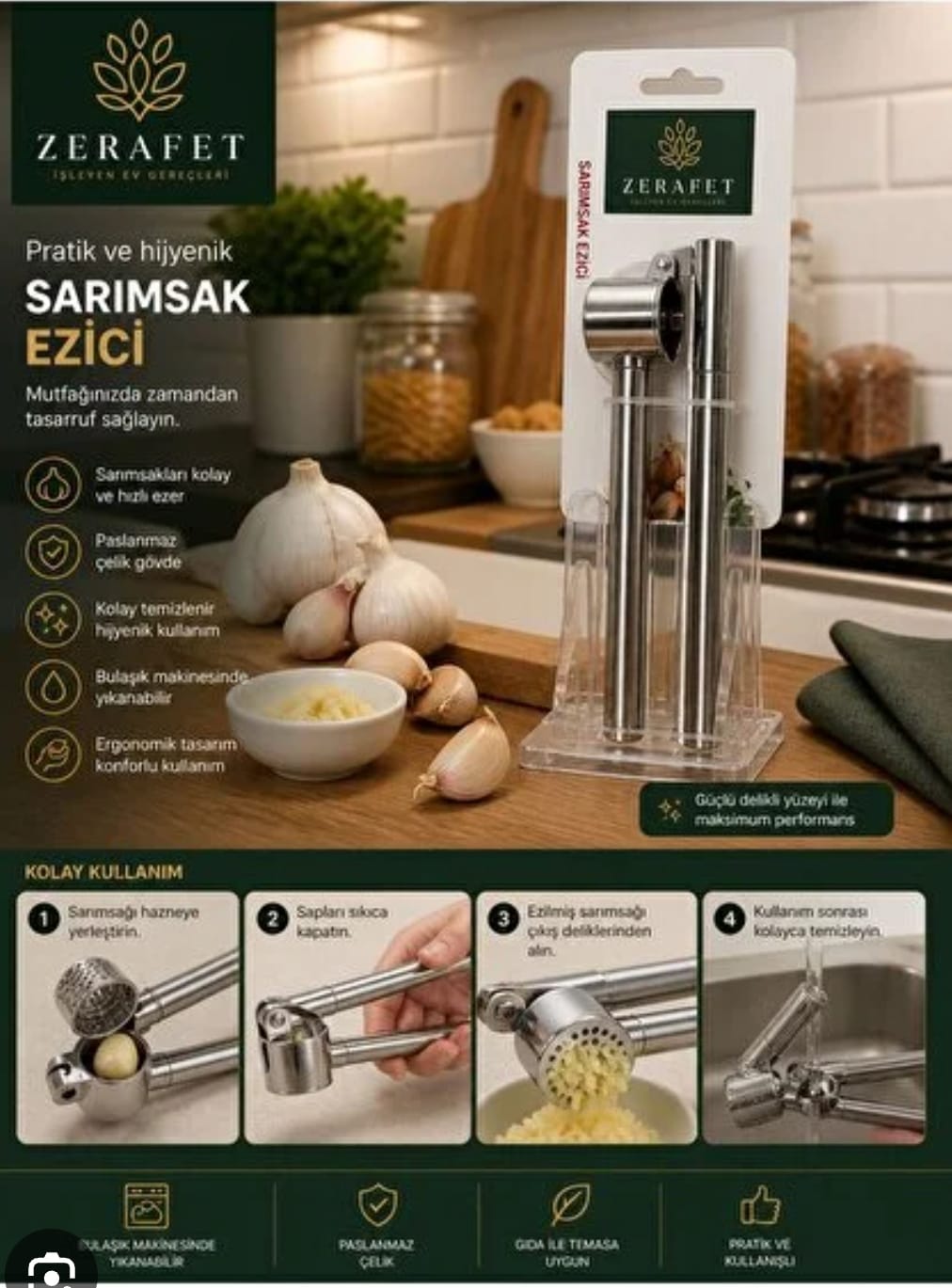 İTHAL İKEA MODEL SARIMSAK EZİCİ